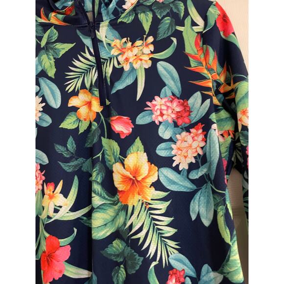 Gottex floral print long sleeve active half zip top small - Picture 5 of 9